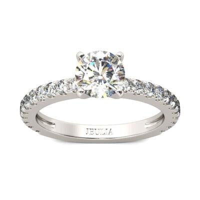 Jeulia Solitaire Round Cut Sterling Silver Ring