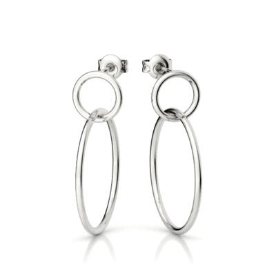 Jeulia Classic Sterling Silver Hoop Earrings