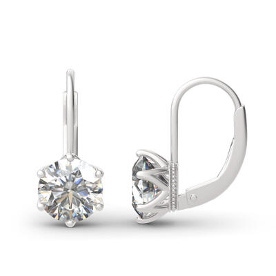 Jeulia Classic Round Cut Sterling Silver Earrings