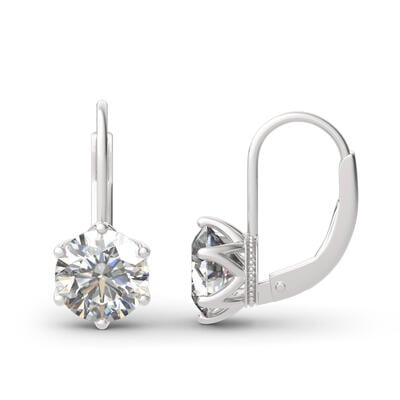 Jeulia Classic Round Cut Sterling Silver Earrings