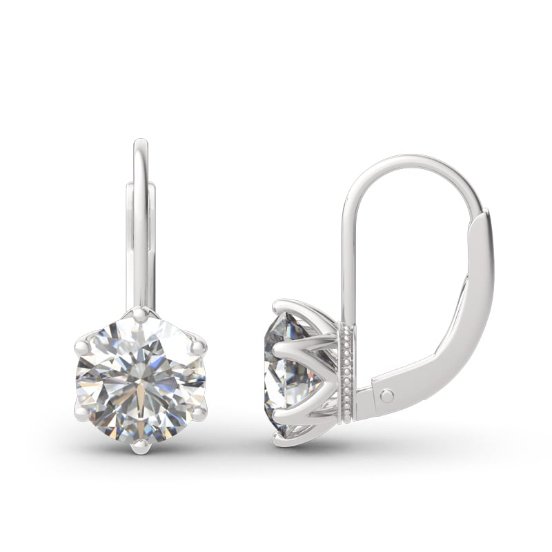 Jeulia Classic Round Cut Sterling Silver Earrings