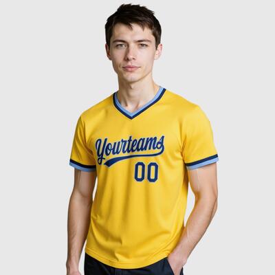 Custom Yellow Baseball Jersey with Personalized Number and Logo Perfect for Sports Events