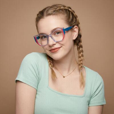 Gloria Blue Cat Eye Glasses