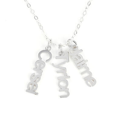 Jeulia Vertical Name Necklace Sterling Silver