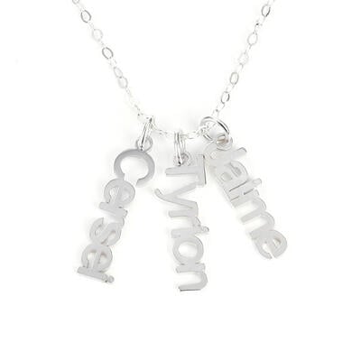 Jeulia Vertical Name Necklace Sterling Silver