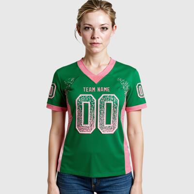 アメリカンフットボール ジャージ Vネック メッシュ 半袖Tシャツ トレンドデザイン カスタマイズ可能