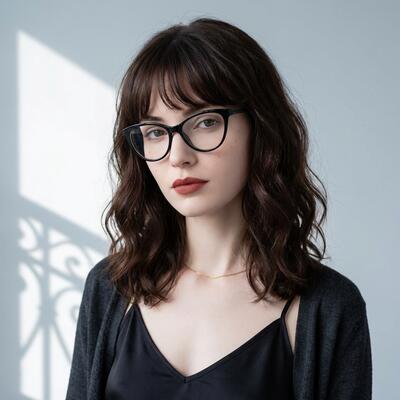 Phoenix Schwarze Cat Eye Brille
