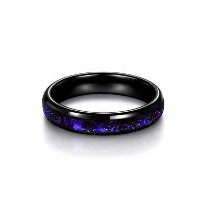 Jeulia Anillo de Tungsteno Impresión Cielo Estrellado para Mujeres