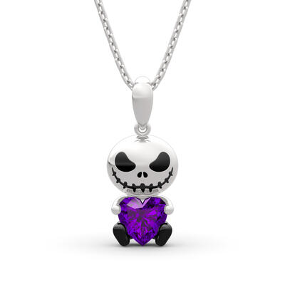 Jeulia Hug Me "Love Confession" Skull Heart Cut Sterling Silver Necklace