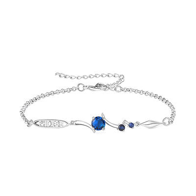 Jeulia "Don't Forget Me" Personalized Name Sterling Silver Bracelet