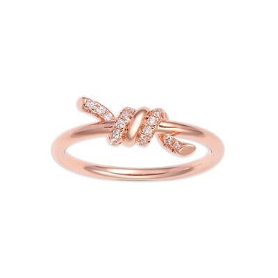 Jeulia Classic Knot Sterling Silver Ring