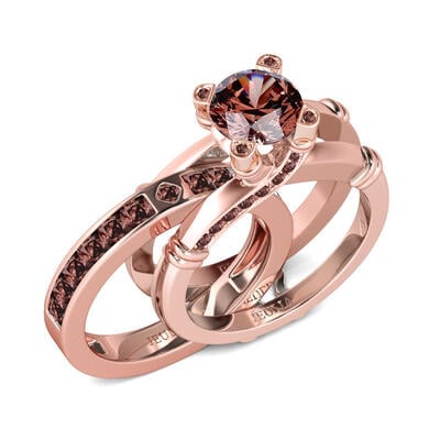 Jeulia Knot Round Cut Sterling Silver Interchangeable Ring Set