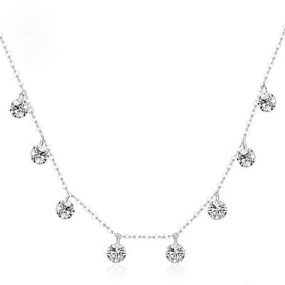 Jeulia Collar de plata esterlina con corte redondo "Tan único como tú"