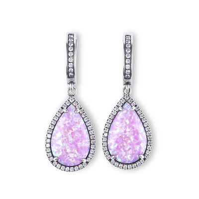 Jeulia Dreamlike Pink-Purple Opal Earrings