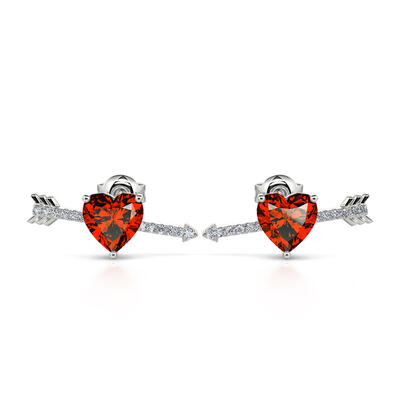 Jeulia "Arrow to Your Heart" Sterling Silver Earrings