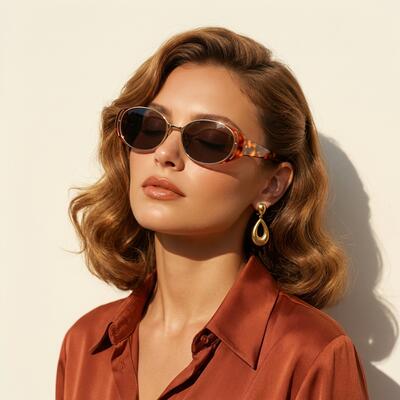 Lewis Lunettes de soleil Ovales Écaille