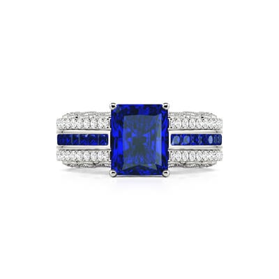 Jeulia Interchangeable Radiant Cut Sterling Silver Ring Set