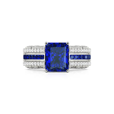 Jeulia Interchangeable Radiant Cut Sterling Silver Ring Set
