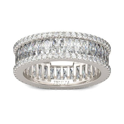 Jeulia Baguette Cut Sterling Silver Women's Band