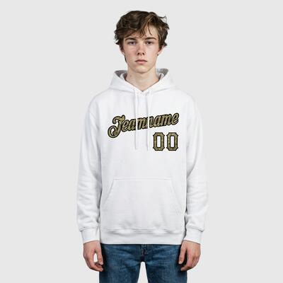 Custom Stitched White Sports Pullover Sweatshirt Hoodie Breathable Soft Material Custom Team Name & Number