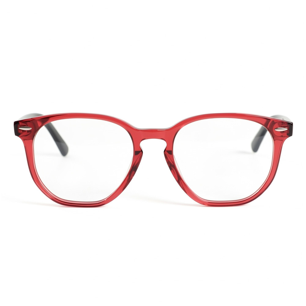 Hunter Red Round Glasses