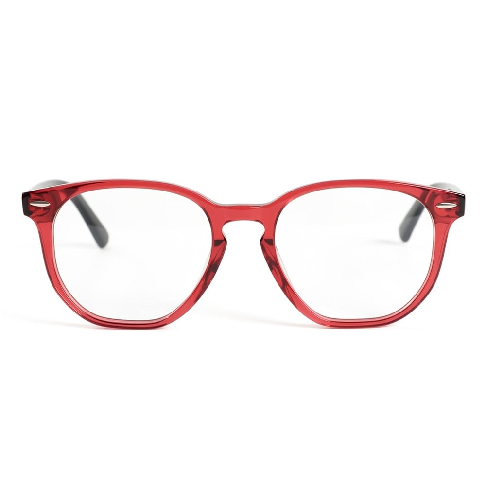 Hunter Red Round Glasses