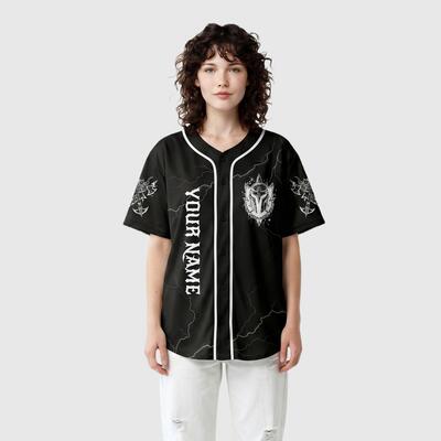 Custom Viking Warrior Baseball Jersey - Personalized Name & Number