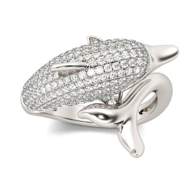 Jeulia Dolphin Shape Sterling Silver Ring