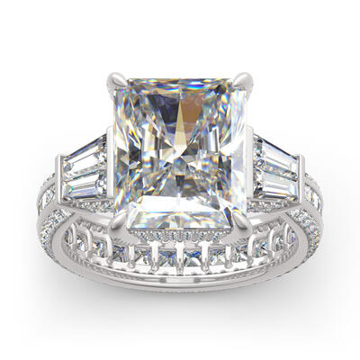 Jeulia Radiant Cut Eternity Sterling Silver Ring