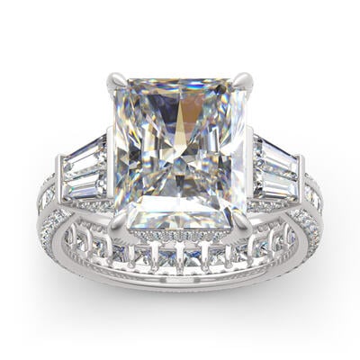 Jeulia Radiant Cut Eternity Sterling Silver Ring