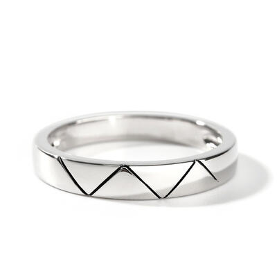 Jeulia Classic Design Sterling Silver Men's Band
