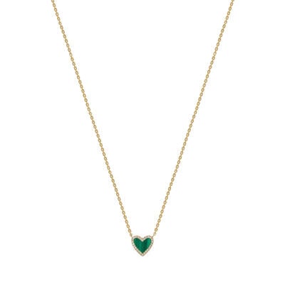 Jeulia "Always in Your Heart" Halo Design Sterling Silver Necklace