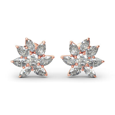 Jeulia Elegant Floral Design Sterling Silver Earrings