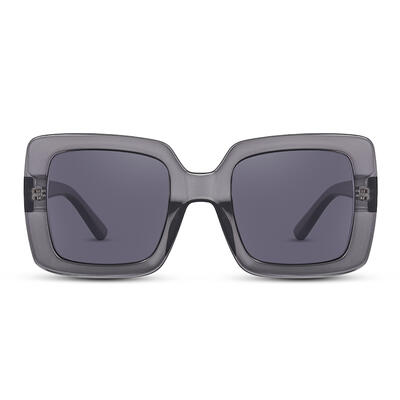 Jeulia "Glass Castle" Square Grey/Grey Unisex Sunglasses
