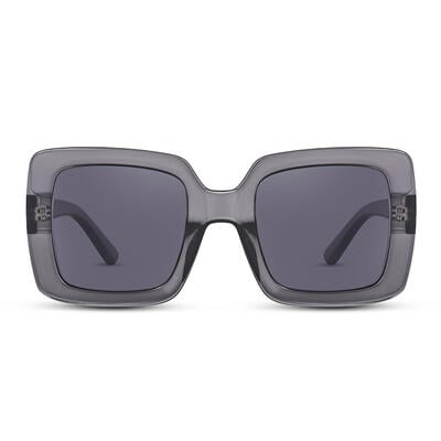 Jeulia "Glass Castle" Square Grey/Grey Unisex Sunglasses