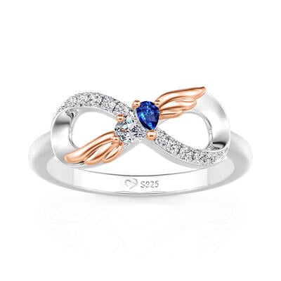 Jeulia Infinite Angle Wings Custom Two Birthstone Ring