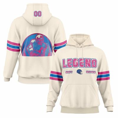 Custom Retro Pullover Hoodie - Personalized with Name, Number & Logo for Men Women