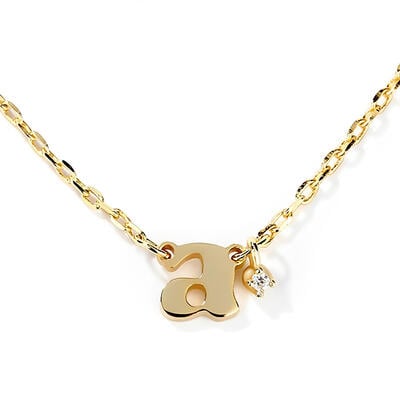 Jeulia Custom Initial Pendant Necklace with Birthstone in Sterling Silver