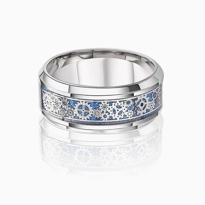 "Gears of Destiny" 8mm Ceramic Men's Wedding Ring