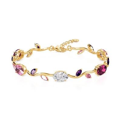 Jeulia Blossom Tulip Gold Bracelet with Oval Marquise Cut Stone