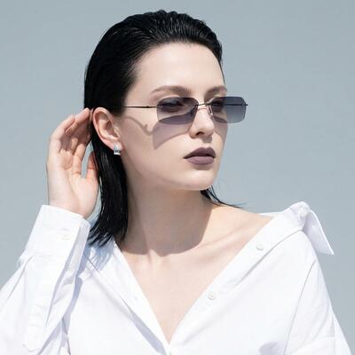 Rusk Schwarze Rechteckige Sonnenbrille