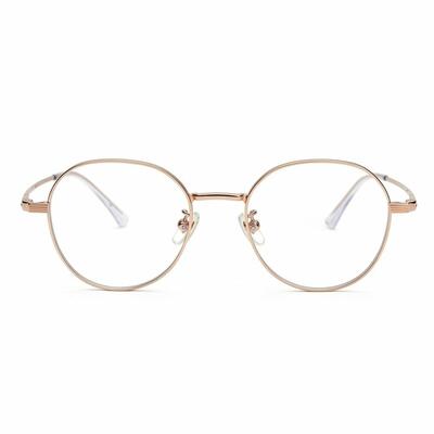 Leahe Gold Round Glasses