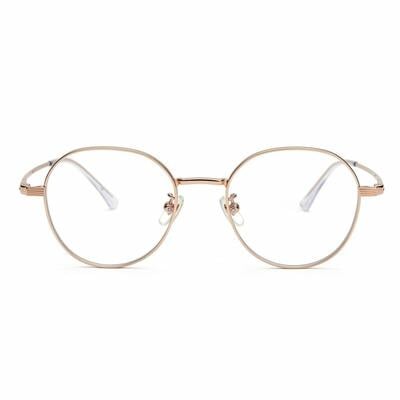 Leahe Gold Round Glasses