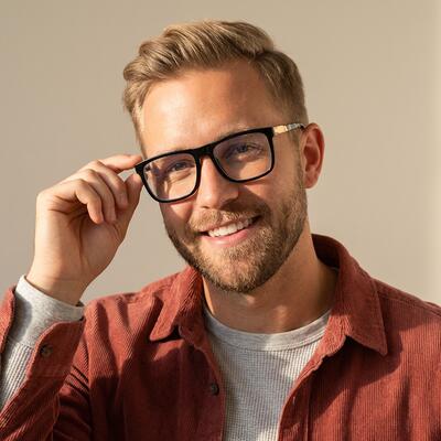 Davy Black Square Glasses