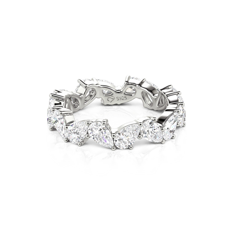 Jeulia Marquise Cut Eternity Band for Women Sterling Silver