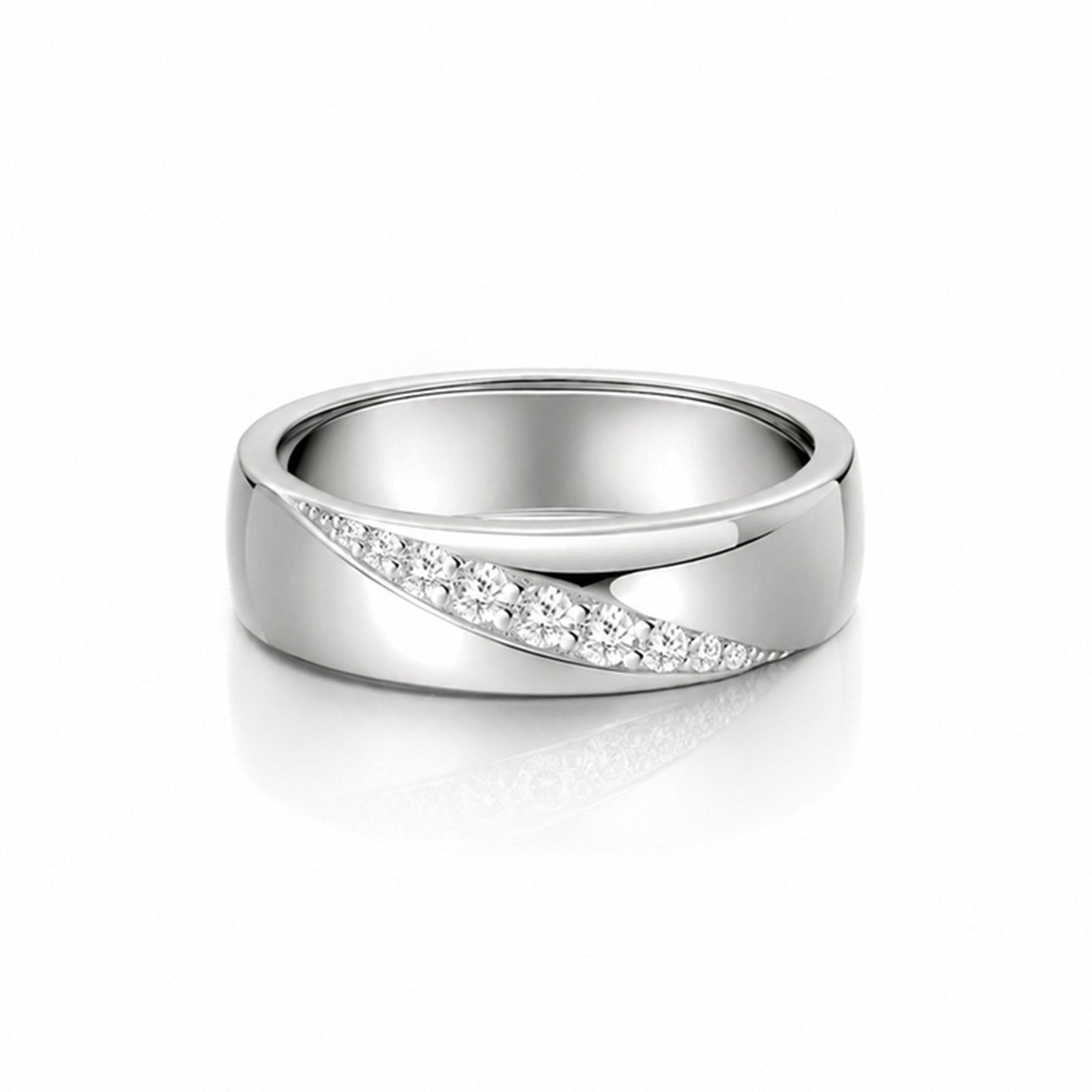 Jeulia Bague de Mariage Homme Diagonale Classique Moissanite en Argent Sterling
