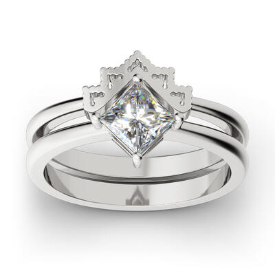 Jeulia Crown Sterling Silver Ring Set