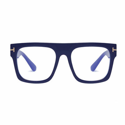 Vibrant Blue Square Glasses