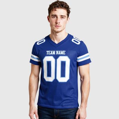 Royal Blue Elite Football Match Jersey - Laser-Cut Ventilation Panels, Custom Embossed Numbering and Player Names