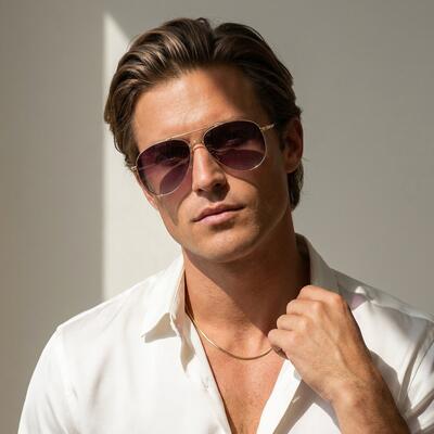 Verna Gold Aviator Sunglasses